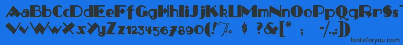 MonkeyFingers Font – Black Fonts on Blue Background