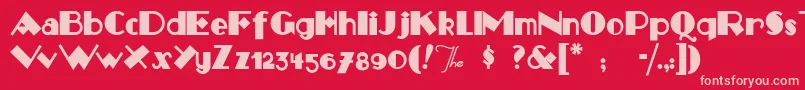 MonkeyFingers Font – Pink Fonts on Red Background