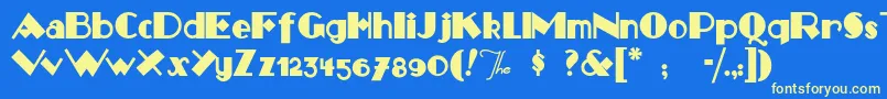 MonkeyFingers Font – Yellow Fonts on Blue Background