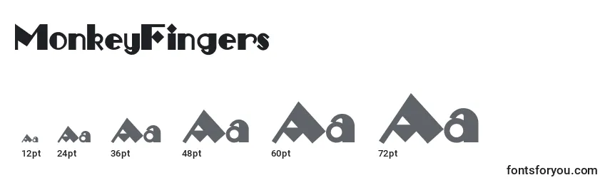 Размеры шрифта MonkeyFingers