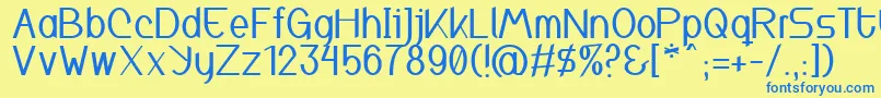 Inspyratta Font – Blue Fonts on Yellow Background