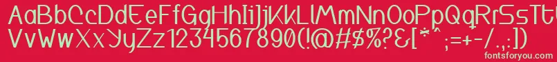 フォントInspyratta – 赤い背景に緑の文字