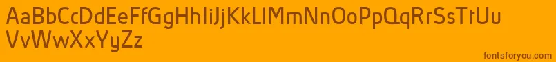 AbsolutProBookReduced-Schriftart – Braune Schriften auf orangefarbenem Hintergrund
