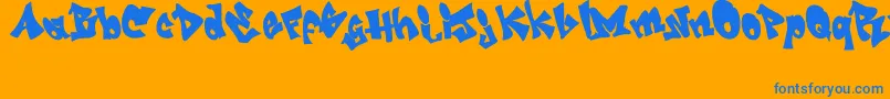 GrafitiJedagraphicx Font – Blue Fonts on Orange Background