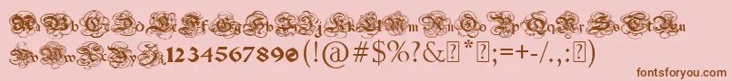 PaulsGothicCurls-Schriftart – Braune Schriften auf rosa Hintergrund