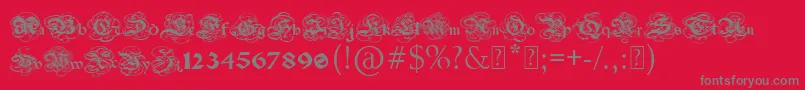 PaulsGothicCurls Font – Gray Fonts on Red Background