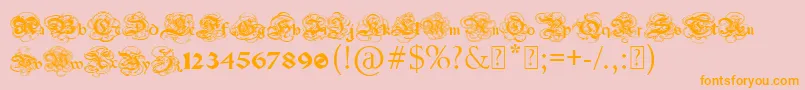 PaulsGothicCurls Font – Orange Fonts on Pink Background