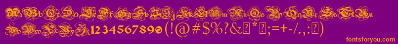 PaulsGothicCurls Font – Orange Fonts on Purple Background
