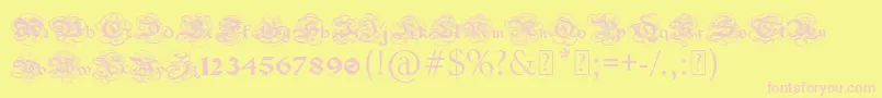 PaulsGothicCurls Font – Pink Fonts on Yellow Background