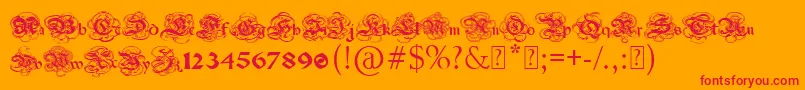 fuente PaulsGothicCurls – Fuentes Rojas Sobre Fondo Naranja