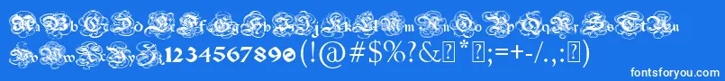 PaulsGothicCurls Font – White Fonts on Blue Background