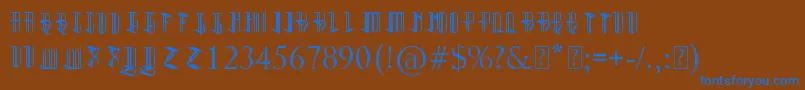Reverent Font – Blue Fonts on Brown Background
