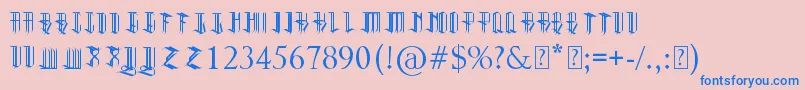 Reverent Font – Blue Fonts on Pink Background
