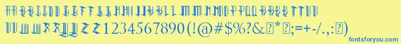 Reverent Font – Blue Fonts on Yellow Background