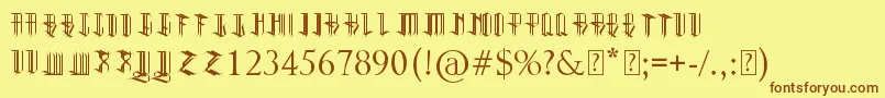Reverent Font – Brown Fonts on Yellow Background