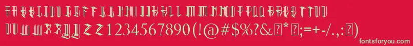 Reverent Font – Green Fonts on Red Background