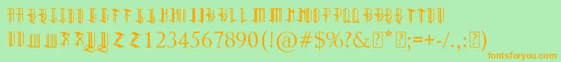 Reverent Font – Orange Fonts on Green Background