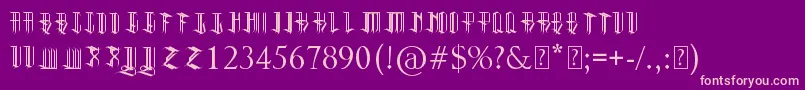 Reverent Font – Pink Fonts on Purple Background