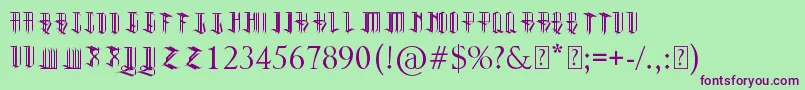 Reverent Font – Purple Fonts on Green Background