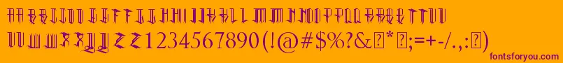 Reverent Font – Purple Fonts on Orange Background