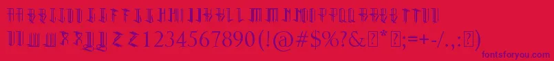 Reverent Font – Purple Fonts on Red Background