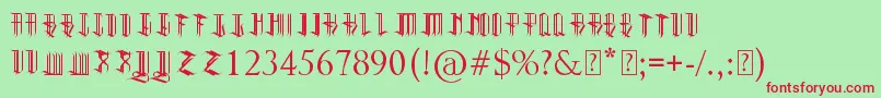 Reverent Font – Red Fonts on Green Background