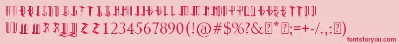Reverent Font – Red Fonts on Pink Background