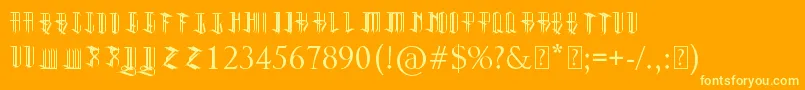 Reverent Font – Yellow Fonts on Orange Background