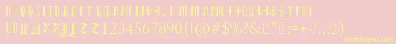 Reverent Font – Yellow Fonts on Pink Background
