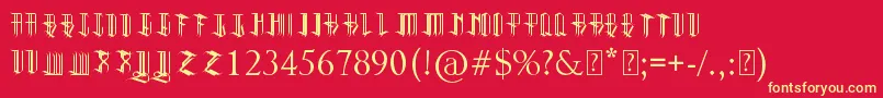 Reverent Font – Yellow Fonts on Red Background