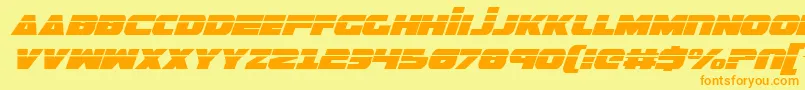 GuardianLaserItalic Font – Orange Fonts on Yellow Background