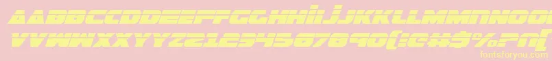 GuardianLaserItalic-Schriftart – Gelbe Schriften auf rosa Hintergrund