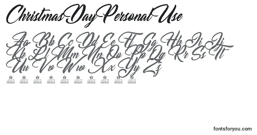ChristmasDayPersonalUse Font – alphabet, numbers, special characters
