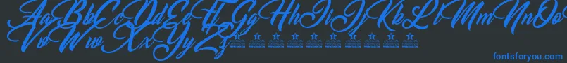 ChristmasDayPersonalUse Font – Blue Fonts on Black Background