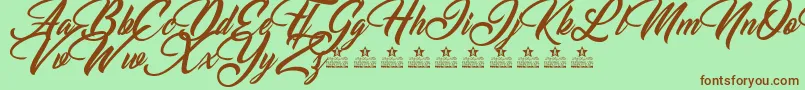 ChristmasDayPersonalUse Font – Brown Fonts on Green Background