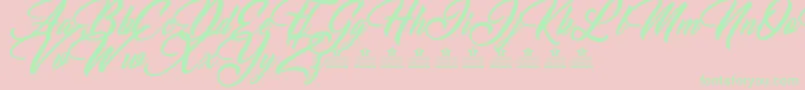 ChristmasDayPersonalUse-Schriftart – Grüne Schriften auf rosa Hintergrund