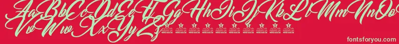 ChristmasDayPersonalUse Font – Green Fonts on Red Background