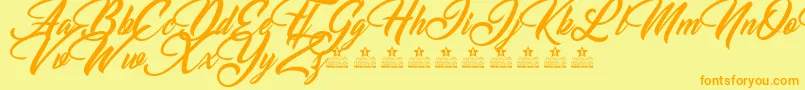 ChristmasDayPersonalUse Font – Orange Fonts on Yellow Background