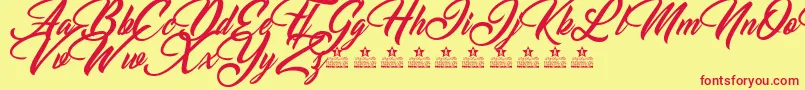 ChristmasDayPersonalUse Font – Red Fonts on Yellow Background
