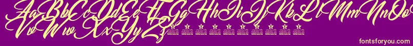 ChristmasDayPersonalUse Font – Yellow Fonts on Purple Background