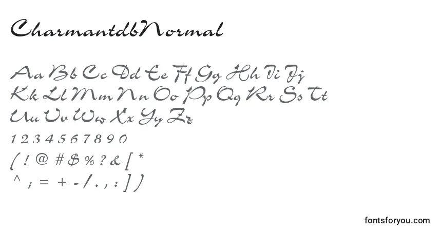 A fonte CharmantdbNormal – alfabeto, números, caracteres especiais