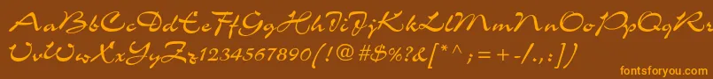 CharmantdbNormal Font – Orange Fonts on Brown Background