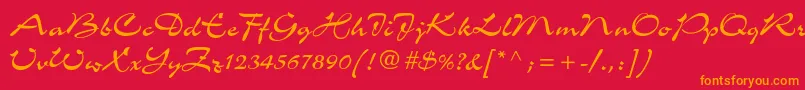 フォントCharmantdbNormal – 赤い背景にオレンジの文字