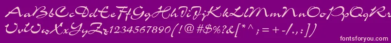 CharmantdbNormal Font – Pink Fonts on Purple Background