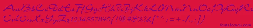 CharmantdbNormal Font – Purple Fonts on Red Background