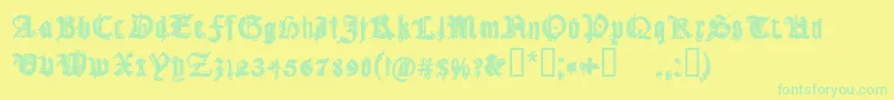 CfgothikaRegular Font – Green Fonts on Yellow Background