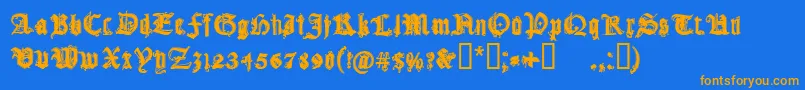 CfgothikaRegular Font – Orange Fonts on Blue Background