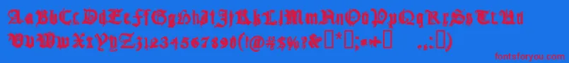 CfgothikaRegular Font – Red Fonts on Blue Background