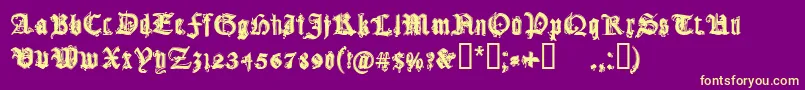 CfgothikaRegular Font – Yellow Fonts on Purple Background