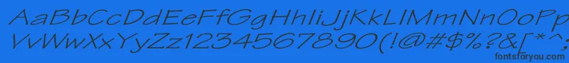 Шрифт TektonExItalic – чёрные шрифты на синем фоне